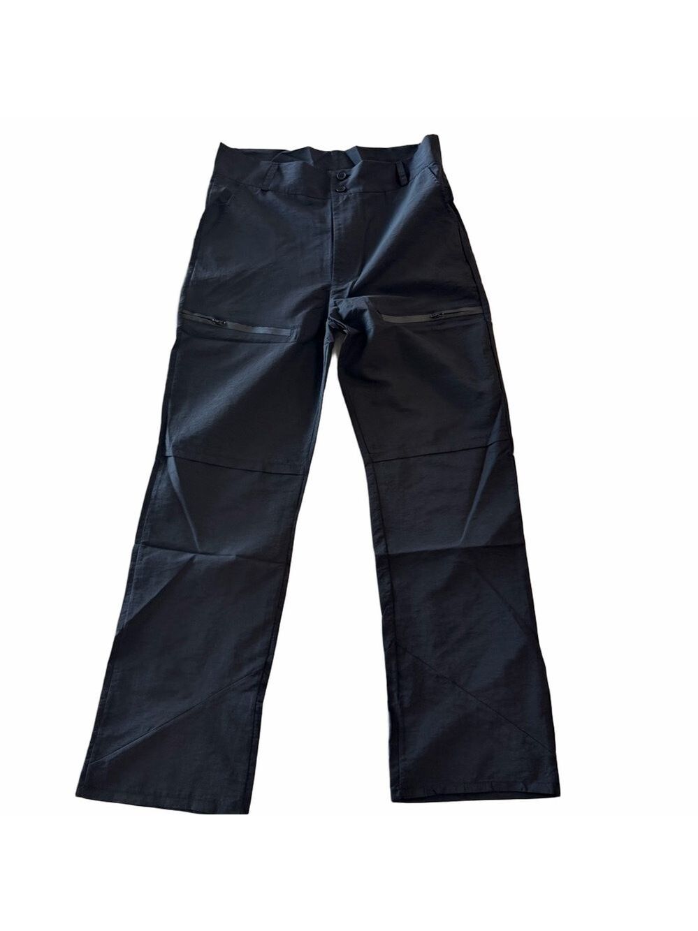 Women's Black Hiking Style Pants with Fixed Waist and Pockets Size Medium #26070